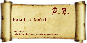 Petrits Noémi névjegykártya